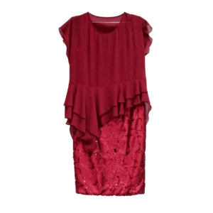 Fitted Dress With Chiffon Top