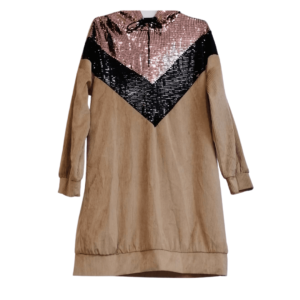 Corduroy Top Sequined With Hood
