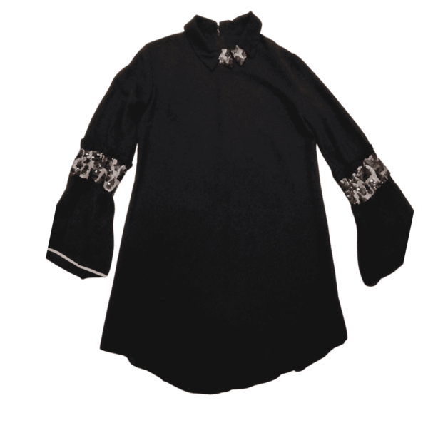 Shirt With Sequin Sleeve Detail With Collar
