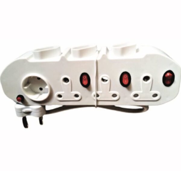 7 Way Multi Plug Power Adaptor + Switch