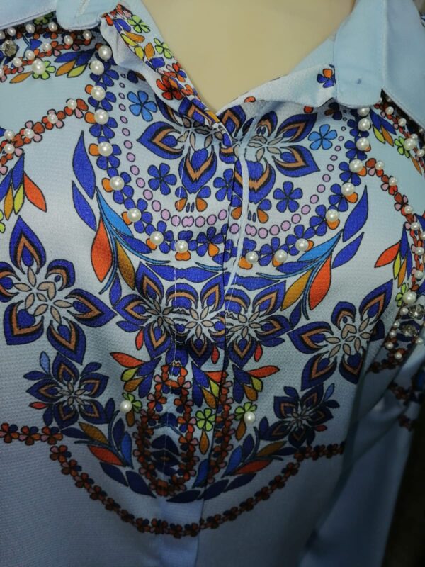 Shirt Bottom Down and Pearl Work - Image 2