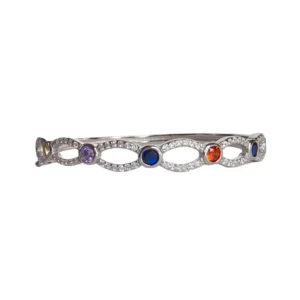 SZ203 Multicolor CZ Stone Sterling Silver Bracelet