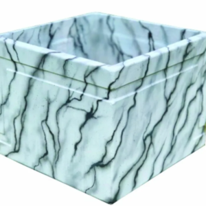 Potstory Marble Finish Meadow Pot White