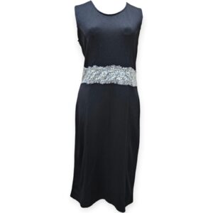 Black Dress with White Lace Strip