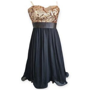 Black & Copper Sequin Dress