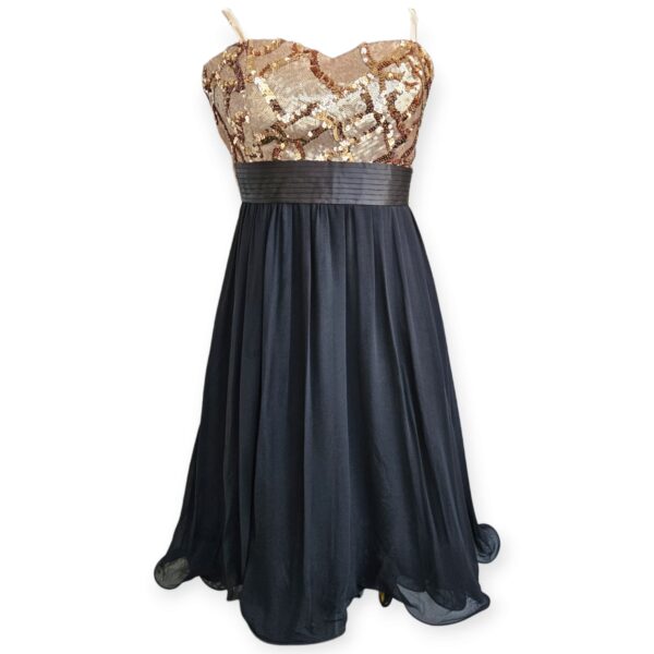 Black & Copper Sequin Dress