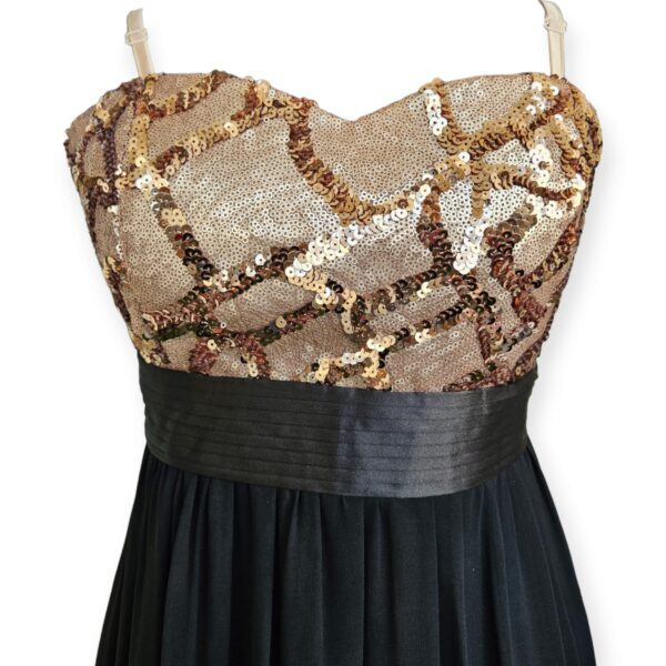 Black & Copper Sequin Dress - Image 3