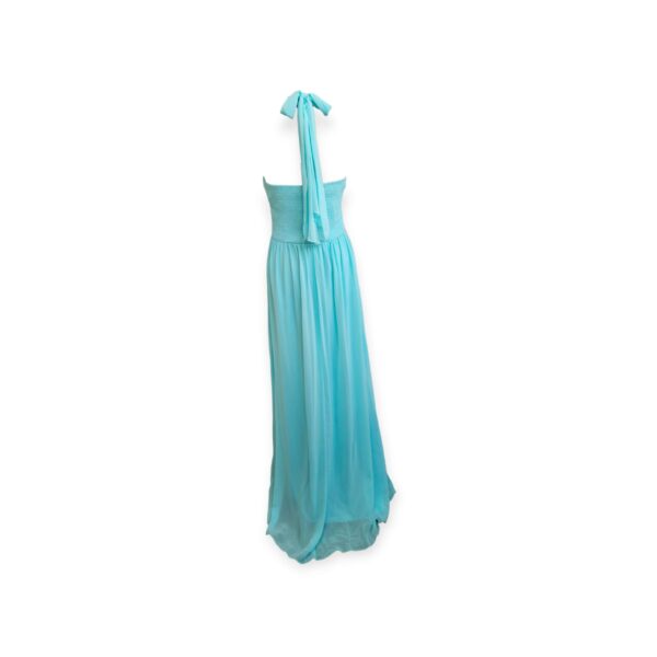 Mint Long Dress with Glass Work - Image 3