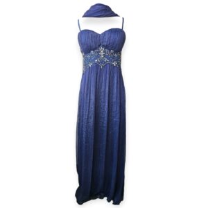 Navy Blue Long Evening Gown