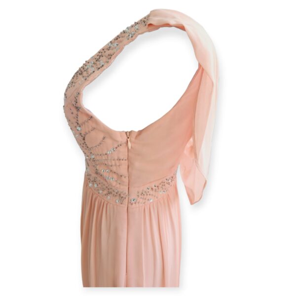 Peach Chiffon Evening Gown with Sequins - Image 3