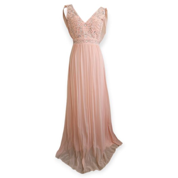 Peach Chiffon Evening Gown with Sequins