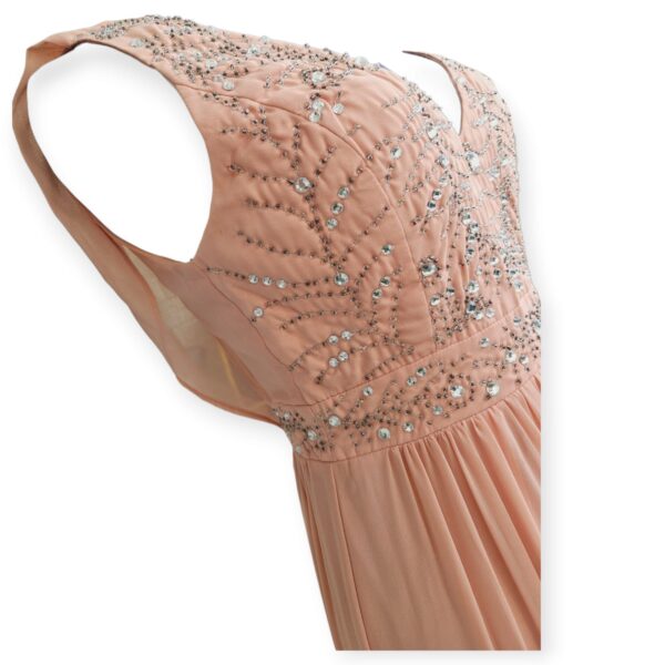 Peach Chiffon Evening Gown with Sequins - Image 4