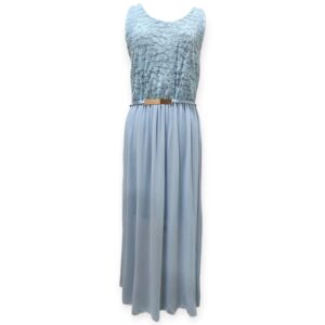 Blue Mist - Lace Top, Chiffon Bottom Dress