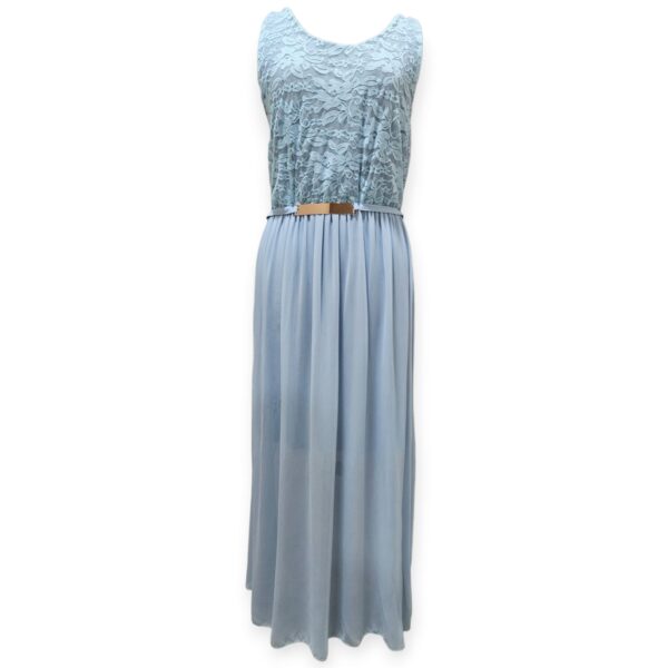 Blue Mist - Lace Top, Chiffon Bottom Dress