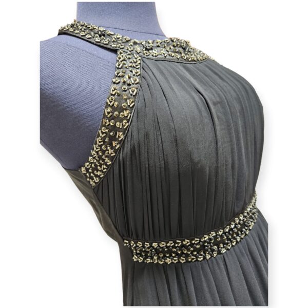 Black Chiffon Dress with gold sequins - Image 2