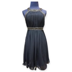 Black Chiffon Dress with gold sequins
