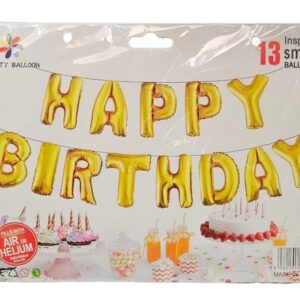Happy Birthday Letters Foil Balloon - Gold 