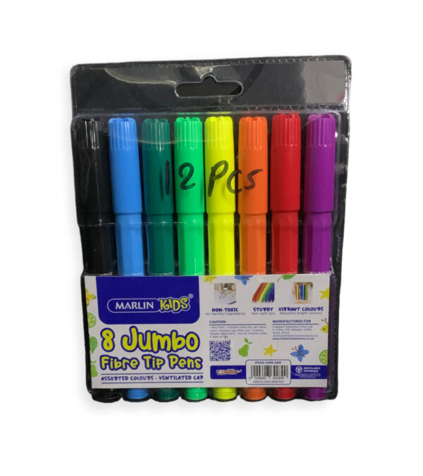 8-Piece Jumbo Marlin Fiber Tip Pen Set