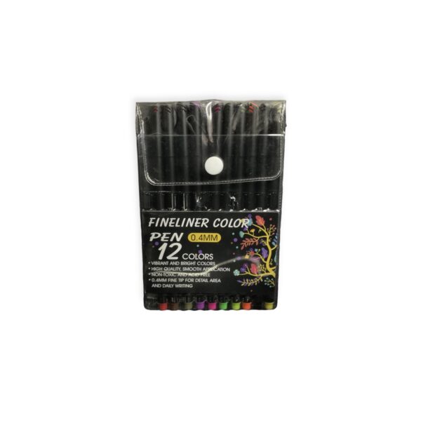 12-Pack Fineliner Color Pens - 0.4mm