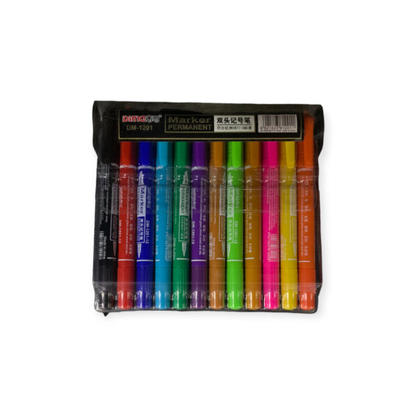 Versatile Double-Ended Permanent Markers - 12pc