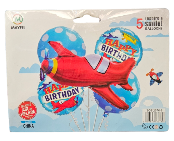 Airplane Happy Birthday Foil Balloon - Helium/Air