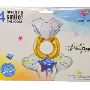 Just Married - 4 pc Foil Helium Balloon