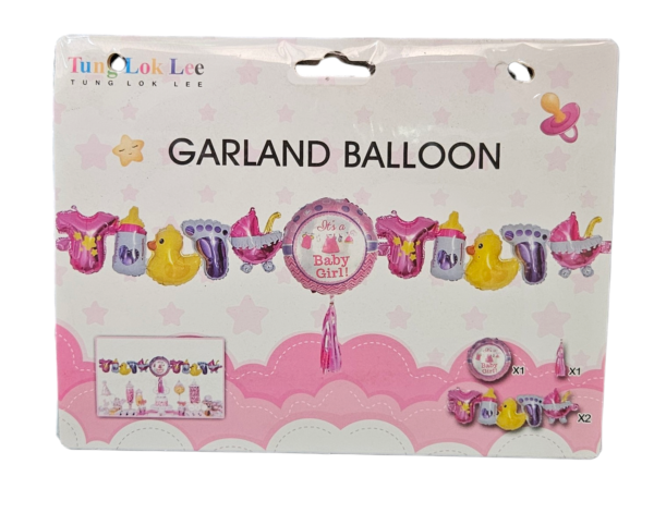 Pink Baby Girl Garland Balloon