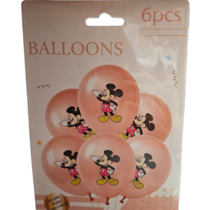 6pc Mickey Mouse Balloon - Peach
