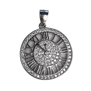 R78 Clock Sterling Silver CZ Pendant