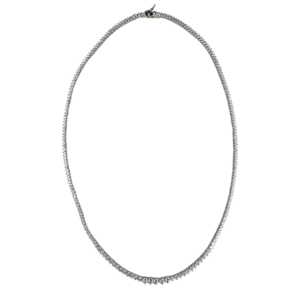X02 CZ Round Stone Tennis Necklace