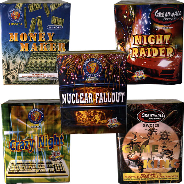 25 Shot Square 1.2" New Years Firework