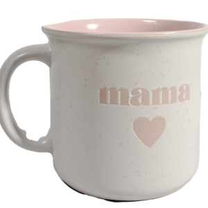 Mugs 18OZ Assorted Decal Writing - White & Pink Heart