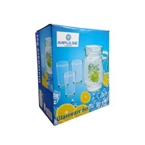 7-Piece Glass Jug & Tumbler Set – Gift Box - Plain