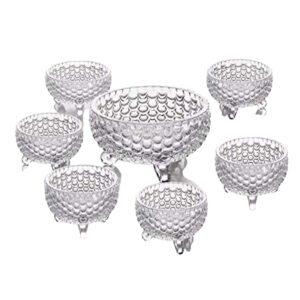 7 Piece Glass Bowl Set with fish Scale Pattern