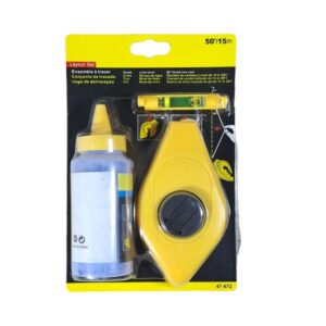 Chalk Line 15M Plastic Case + Powder + Leveler
