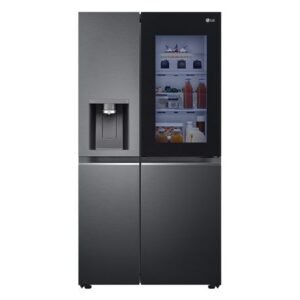 LG 611L Matte Black Steel Side by Side Fridge