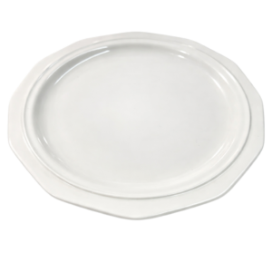 Plate 10"-11" Embossed White