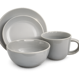 Bowl 6''solid Colors Gloss Grey/blk - F03980