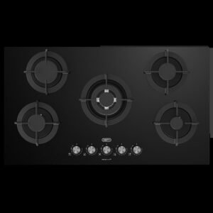 Defy 60cm Gemini Dual Fuel Gas & Electric Hob Black Glass - DHG506 - HH-DEF-DHG506