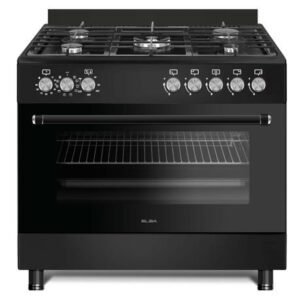 Elba 90cm Matte Black 5 Burner Gas Electric Freestanding Cooker - 04/95EX837NR - HH-ELB-04-95EX837NR