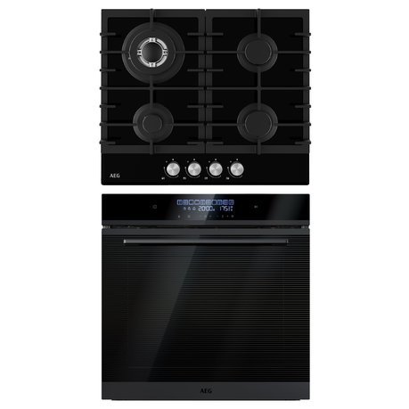 AEG 60CM Gas On Glass Built-In Hob Timer - AEGI4GOSB-IT1 - HH-AEG-AEGI4GOSB-IT1