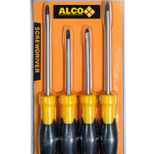 Screwdriver Set 4pc Carded Rubber Grip - F03015