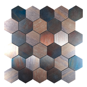 Mosaic Stick On Honeycomb Rose Gold - F03194