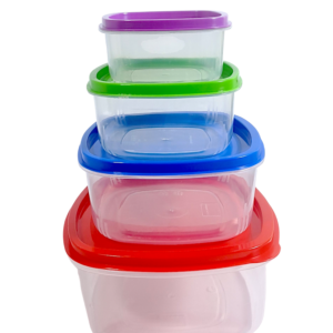 Container Oval 4pc Rainbow - F03390