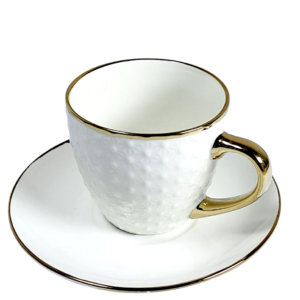 Cup & Saucer Set Gold Line - F03486