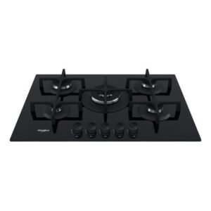 Whirlpool 70cm 5 Burner Black Gas on Glass Hob