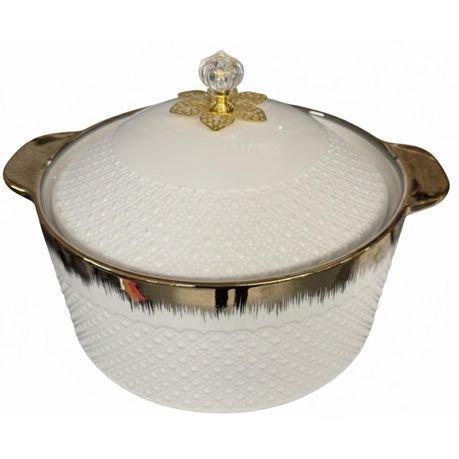 Bowl 10" Ggk White (gold Line)