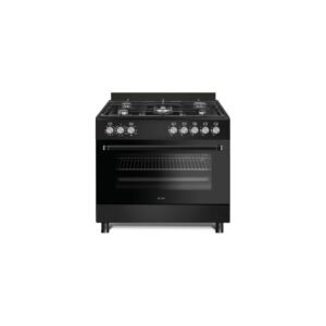 Elba 90cm Matte Black 5 Burner Gas Electric Freestanding Cooker - 04/95EX837NR