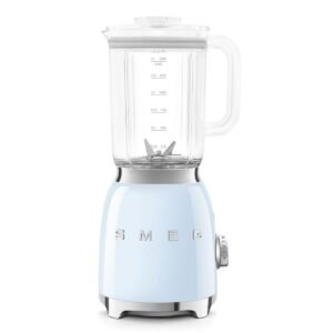 Smeg 1.5L Tabletop Jug Blender, Glossy Pastel Blue (800W, 4 speeds, blend, crush & mix) BLF03PBSA