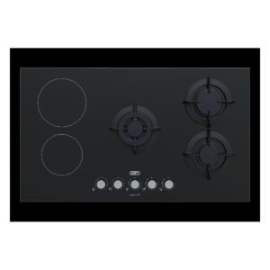 Defy 90cm Dual Fuel Gas & Electric Hob Black Glass DHG902